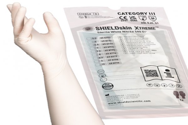 Guantes SHIELDskin XTREME™ Sterile White Nitrile 400 DI+